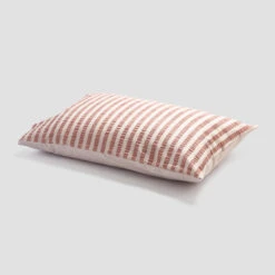 Desert Sand Seersucker Stripe Cotton Bundle -Piglet PigletinBed WashedCottonPillowcase DesertSandSeersuckerStripe greyBG 1