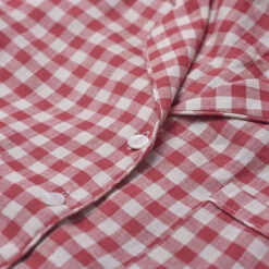 Mineral Red Gingham Pajama Shirt -Piglet PigletinBed Women sLinenPyjamaShirt MineralRedGingham 3 greyBG