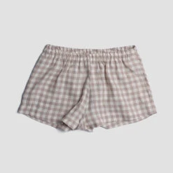 Mushroom Gingham Pajama Shorts Set -Piglet PigletinBed Women sLinenPyjamaShorts MushroomGingham 1 greyBG a464d9c8 5b02 4c40 b302 55c8bcb77c2e 1