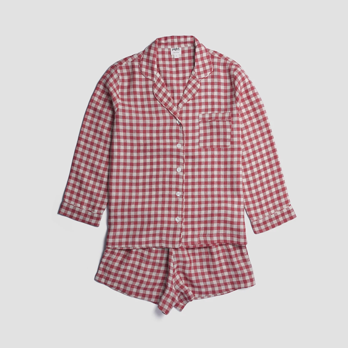 Mineral Red Gingham Pajama Shorts Set 5 Mineral Red Gingham Pajama Shorts Set - Image 3
