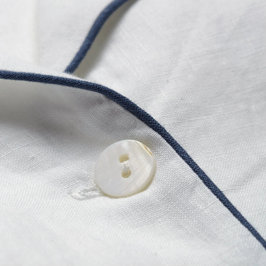 White Linen Pajama Shirt (Top Only) 7 White Linen Pajama Shirt (Top Only) - Image 5